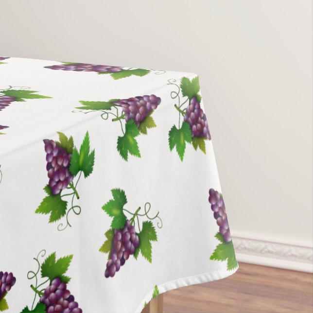 Red Wine Grapes on White Tablecloth (In Situ)