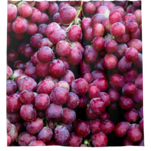 Red wine grapes shower curtain