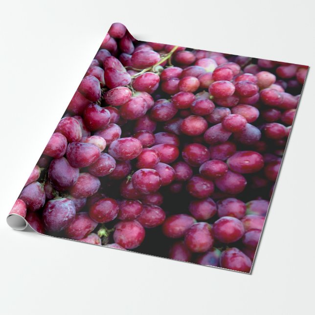 Red wine grapes wrapping paper (Unrolled)