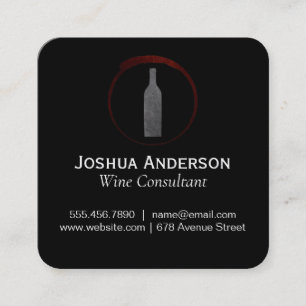 Red Wine Icon Wine Consultant Square Business Card