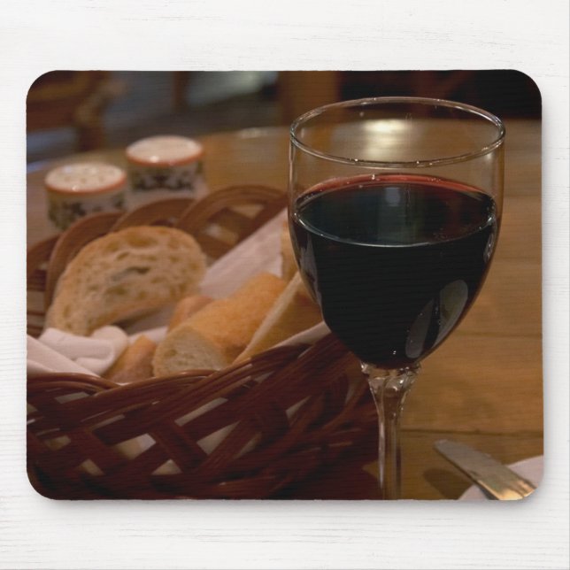 Red Wine In An Italian Restaurant Mouse Pad (Front)