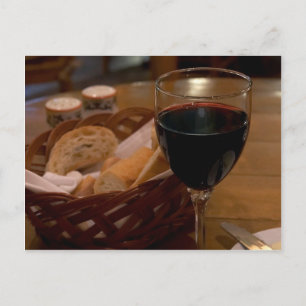 Red Wine In An Italian Restaurant Postcard