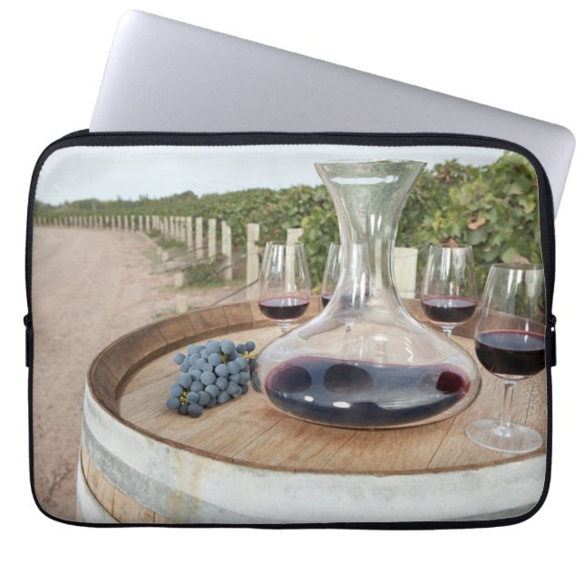 Red Wine In Vineyard Laptop Sleeve (Front)