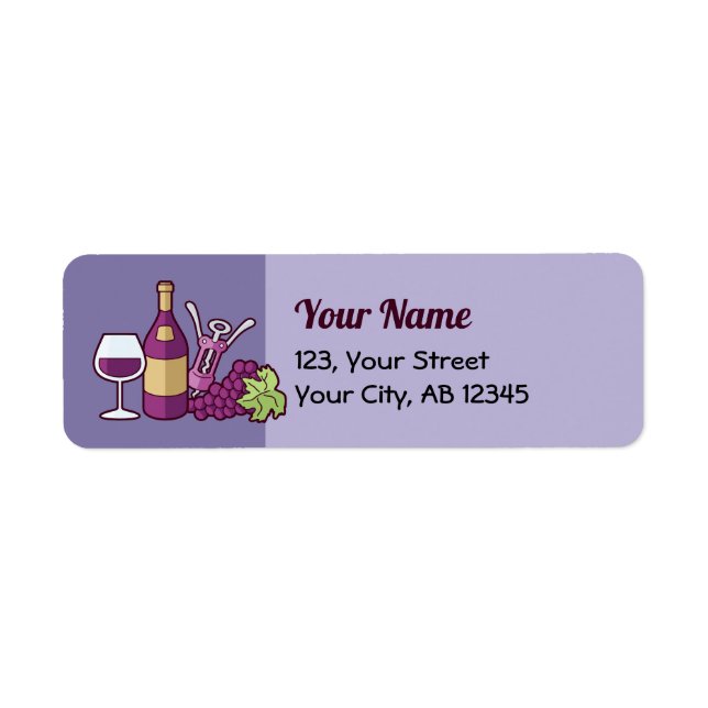 Red Wine Label Return Address Label (Front)