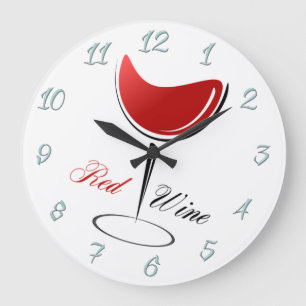 Red Wine Large Clock