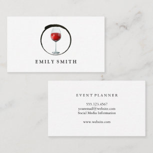 Red Wine Logo Winery Business Card