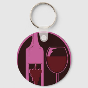 Red Wine Lover Key Ring