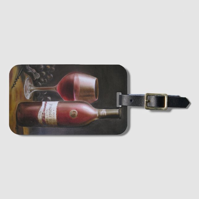 Red Wine Luggage Tag (Front Horizontal)