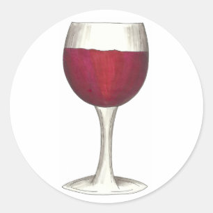 Red Wine Merlot Cabernet Tasting Glass Sticker