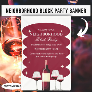 Red Wine Neighbourhood Block Party Banner