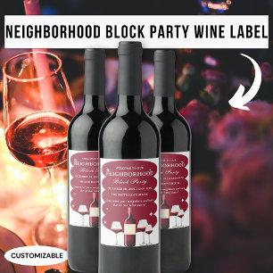 Red Wine Neighbourhood Block Party Label