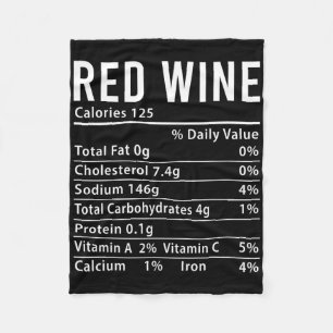 Red Wine Nutrition Facts Funny Matching  Fleece Blanket