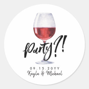 Red Wine Occassion Celebration  Classic Round Sticker