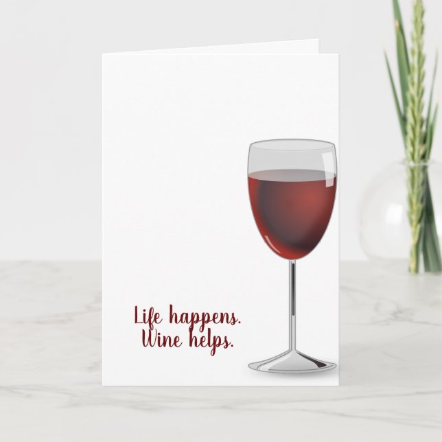 red wine on white birthday card (Front)