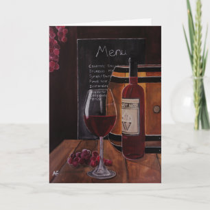 Red Wine Painting by Alfred Fox Card