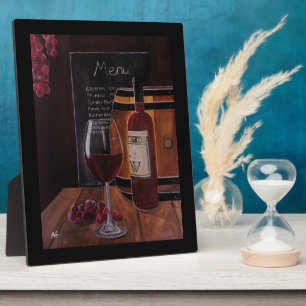 Red Wine Painting by Alfred Fox Plaque