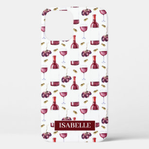 Red Wine Pattern iPhone 12 Case