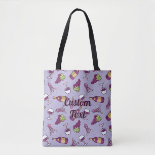 Red Wine Pattern Tote Bag