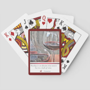 red wine playing cards