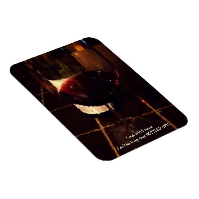 Red Wine Premium Flexi Magnet (Right Side)