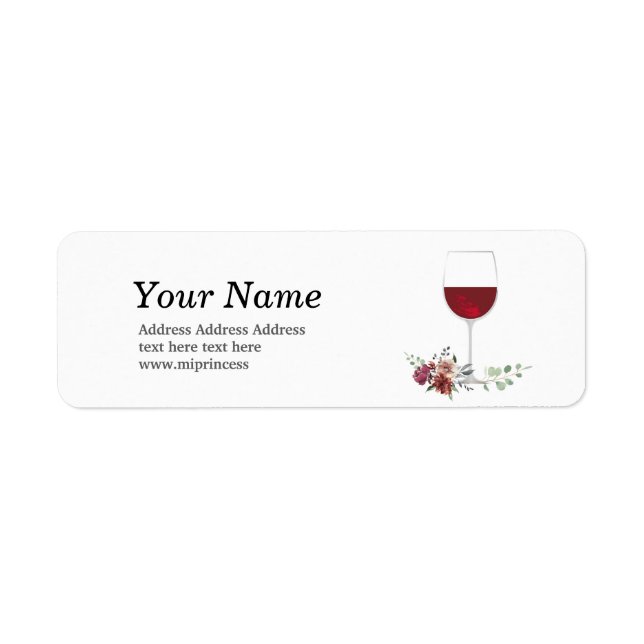 red wine, return address stickers (Front)
