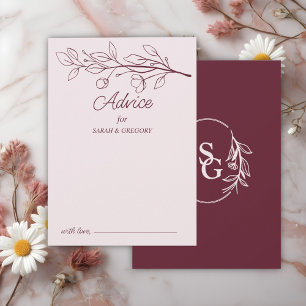 Red Wine Simple Boho Floral Wedding Advice Invitation