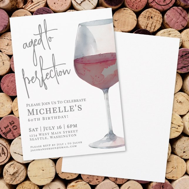 Red Wine Sixty 60th Birthday Party Invitation (Red Wine Sixty 60th Birthday Party Invitation)