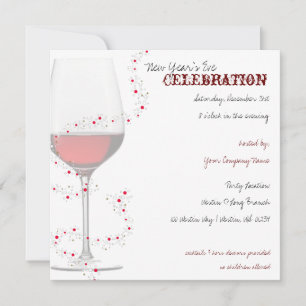 Red Wine & Sparkles Comany New Year's Invitations