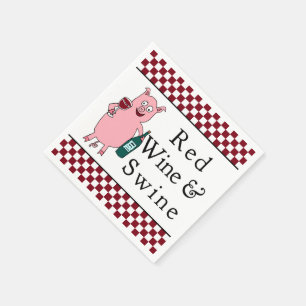 Red Wine & Swine Napkin