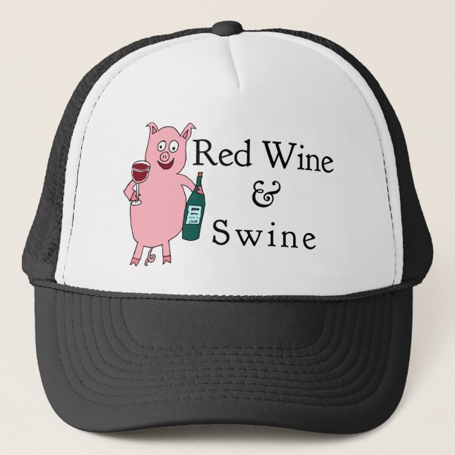 Red Wine & Swine Trucker Hat (Front)