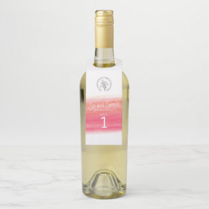 Red wine tasting bottle number tags