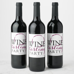 Red Wine Tasting Party Label