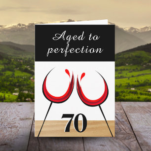 Red Wine Theme Aged to Perfection Birthday Card