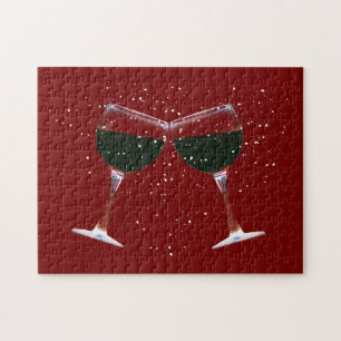 Red Wine Toasting Cheers Jigsaw Puzzle