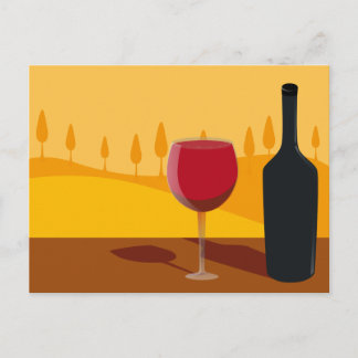 Red wine Tuscany Postcard