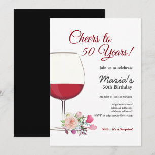 Red wine, wine invitation, cheers to! invitation