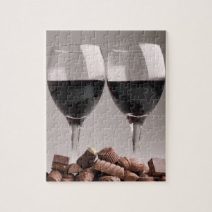 red wine with chocolates jigsaw puzzle