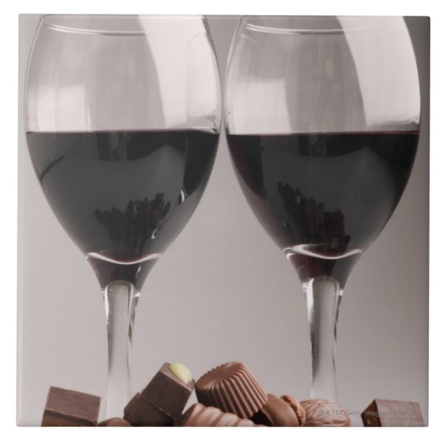 red wine with chocolates tile (Front)