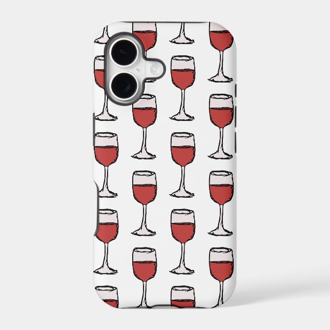 Red Wineglass Pattern iPhone Case (Back)