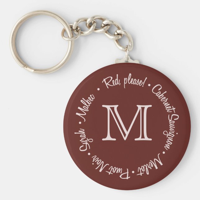 Red Wines custom monogram key chains (Front)
