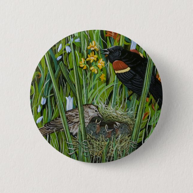 Red Wing Blackbird 6 Cm Round Badge (Front)