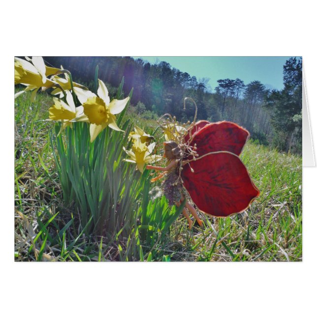 red wing fairy and daffodils (Front Horizontal)