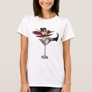 Red Wing Fairy Girl In Martini Glass T-Shirt