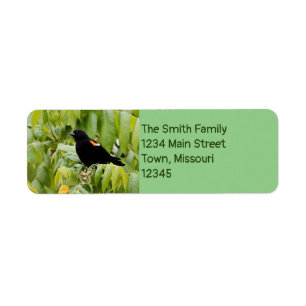 Red wing return address label