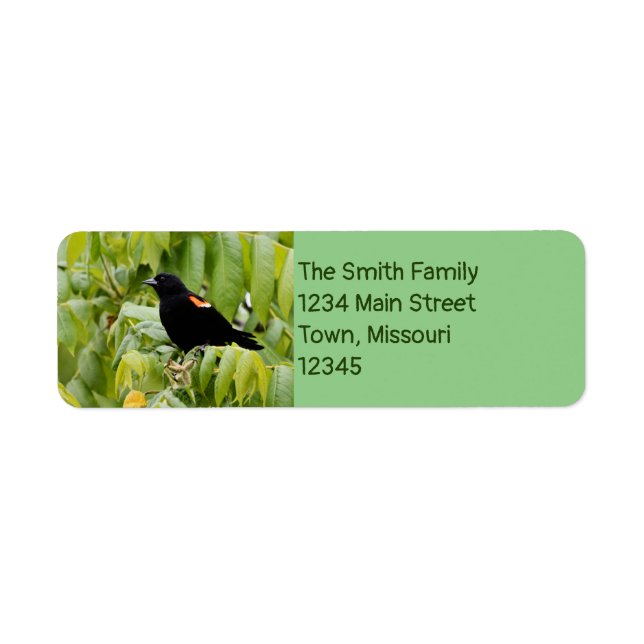 Red wing return address label (Front)
