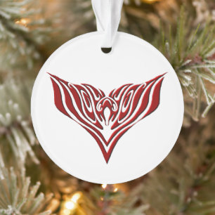 Red Winged Bird Neo-Tribal Tattoo Art Design Ornament