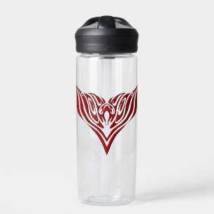 Red Winged Bird Neo-Tribal Tattoo Art Design Water Bottle