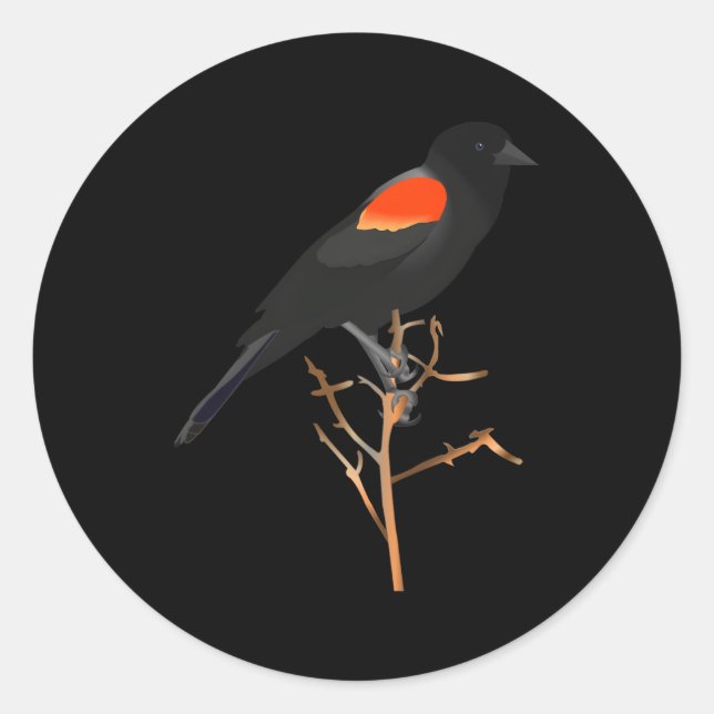 Red-Winged Blackbird For Birdwatchers Classic Round Sticker (Front)