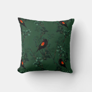Red-Winged Blackbird Pattern Cushion