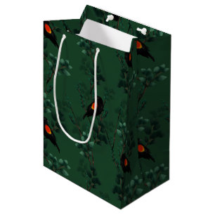 Red-Winged Blackbird Pattern Medium Gift Bag